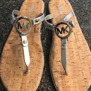 Michael Kors Silver cork sandals